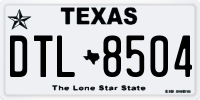 TX license plate DTL8504