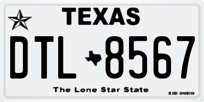 TX license plate DTL8567