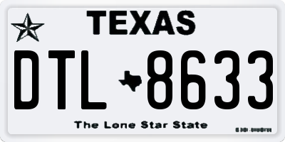 TX license plate DTL8633