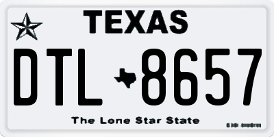 TX license plate DTL8657