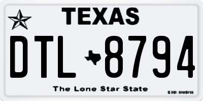 TX license plate DTL8794