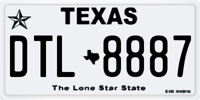 TX license plate DTL8887