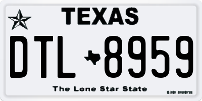 TX license plate DTL8959