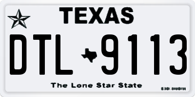 TX license plate DTL9113