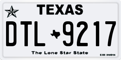 TX license plate DTL9217