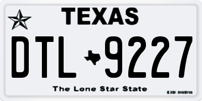 TX license plate DTL9227
