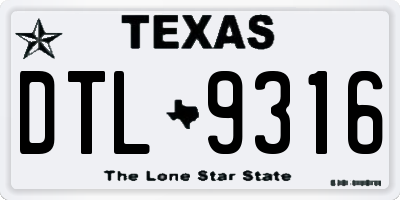 TX license plate DTL9316