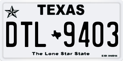 TX license plate DTL9403