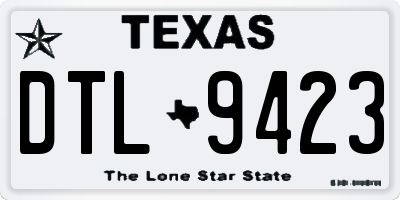 TX license plate DTL9423