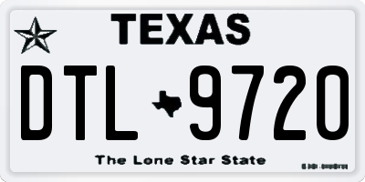 TX license plate DTL9720