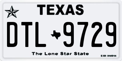 TX license plate DTL9729