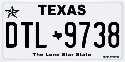 TX license plate DTL9738