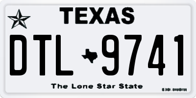 TX license plate DTL9741