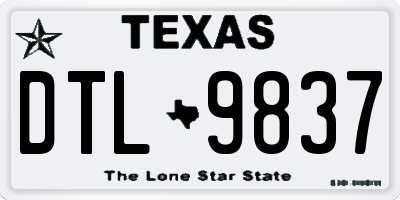 TX license plate DTL9837