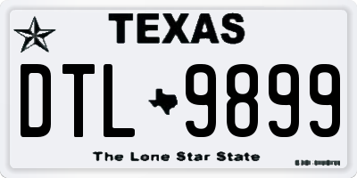 TX license plate DTL9899