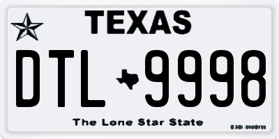 TX license plate DTL9998