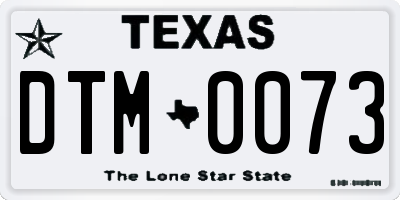 TX license plate DTM0073