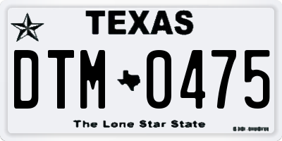 TX license plate DTM0475