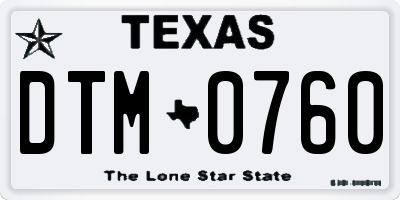 TX license plate DTM0760