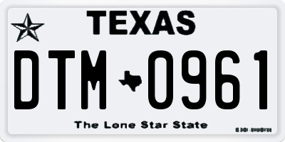 TX license plate DTM0961