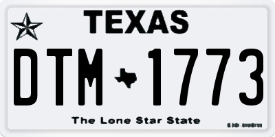 TX license plate DTM1773