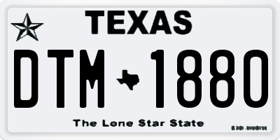 TX license plate DTM1880
