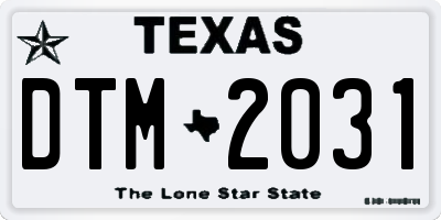 TX license plate DTM2031