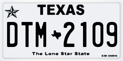 TX license plate DTM2109