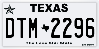 TX license plate DTM2296