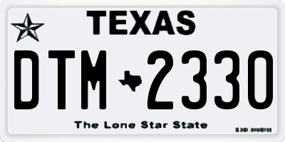TX license plate DTM2330