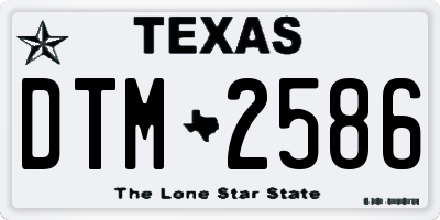 TX license plate DTM2586