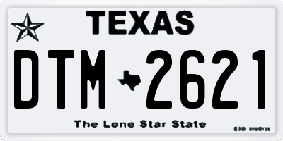 TX license plate DTM2621