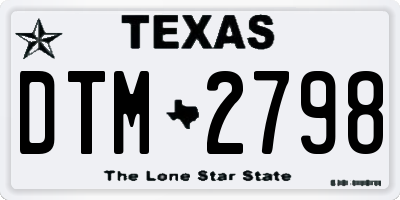 TX license plate DTM2798