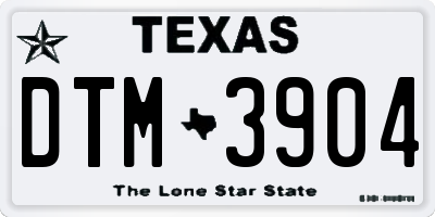 TX license plate DTM3904