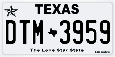 TX license plate DTM3959