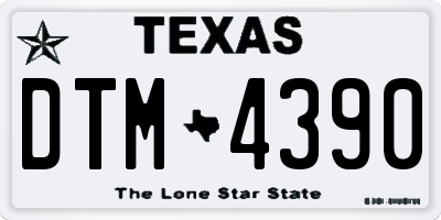 TX license plate DTM4390