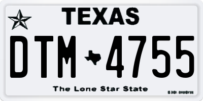 TX license plate DTM4755