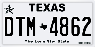 TX license plate DTM4862