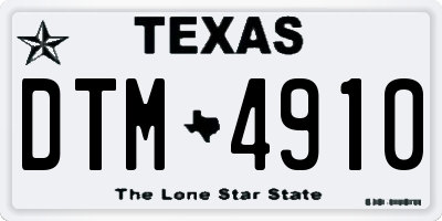 TX license plate DTM4910