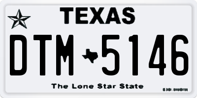 TX license plate DTM5146