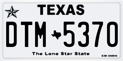 TX license plate DTM5370
