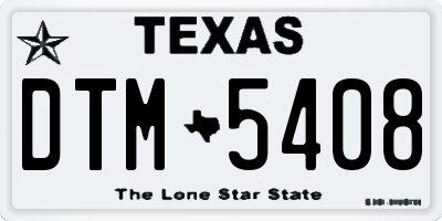 TX license plate DTM5408