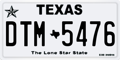 TX license plate DTM5476