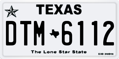 TX license plate DTM6112