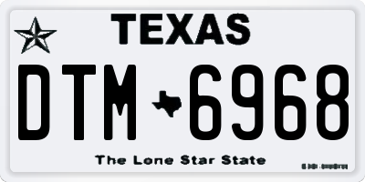 TX license plate DTM6968