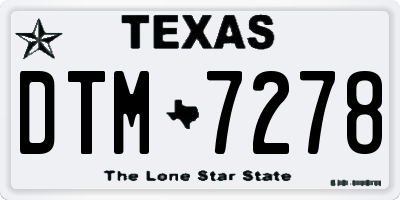 TX license plate DTM7278