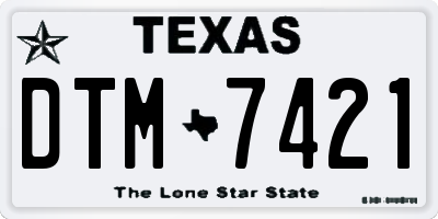 TX license plate DTM7421