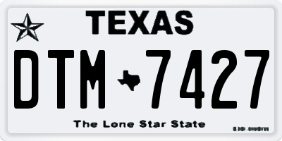 TX license plate DTM7427