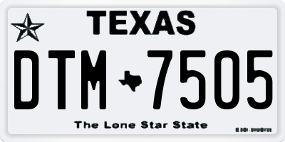 TX license plate DTM7505