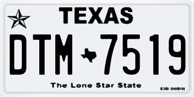 TX license plate DTM7519